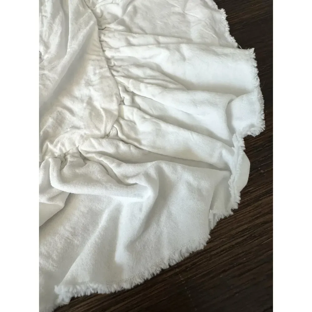 Piu Belle Euro Shams (2) Ruffle Edge Shabby Cottagecore White